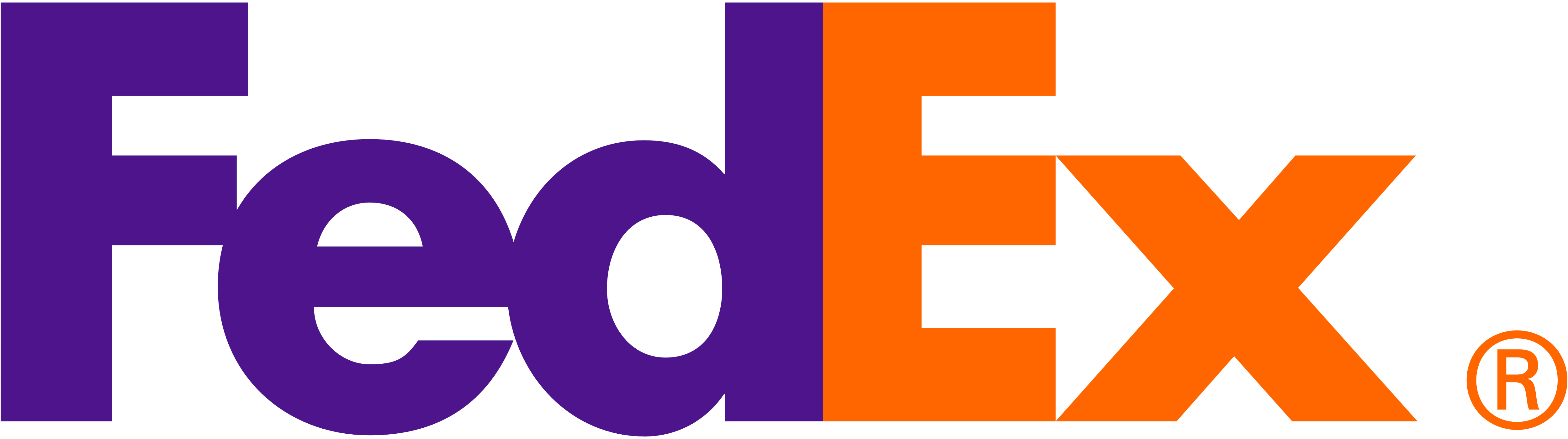 purple, orange FedEx logo